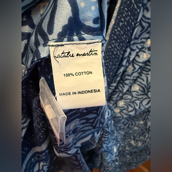 Natalie Martin Fiore Blue Floral Maxi Dress Sz M - Picture 4 of 6